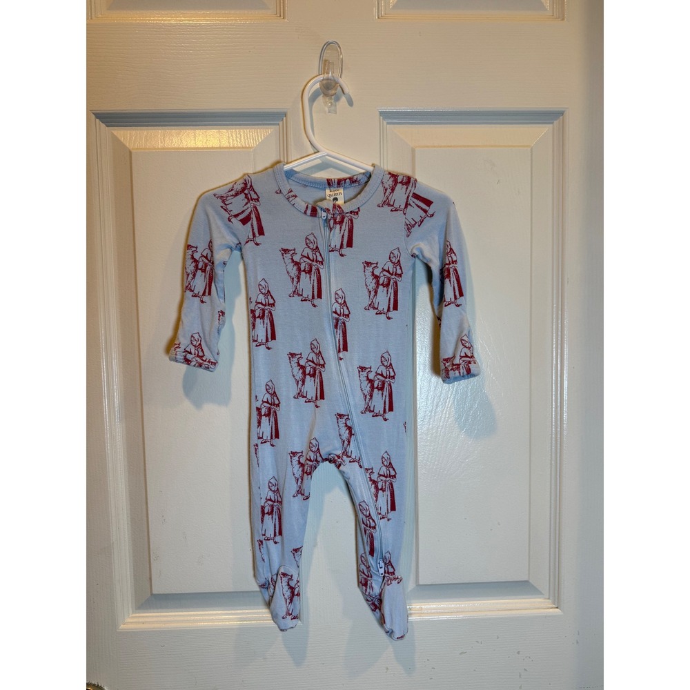 Kate Quinn Red Riding Hood Bamboo Footie Sleeper Blue Size 0-3M